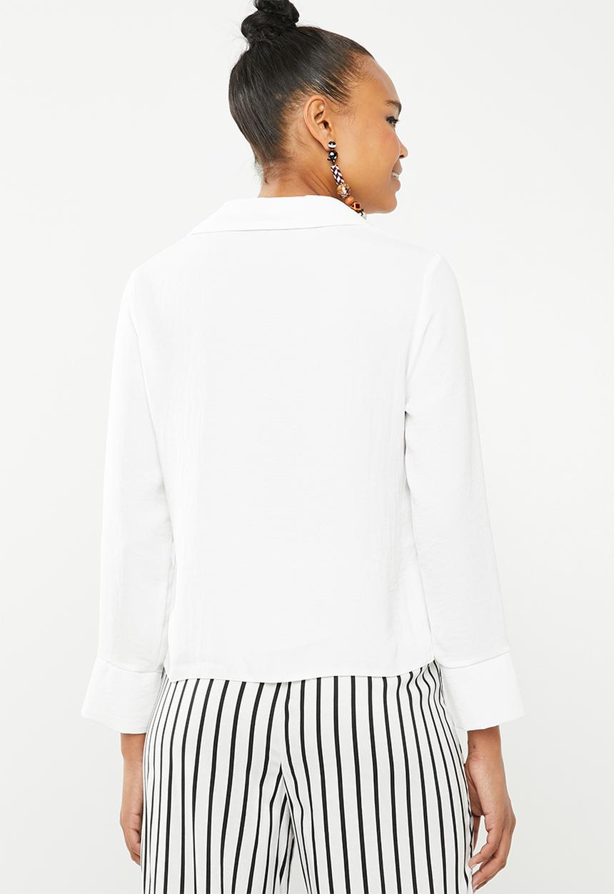 New Look - Peggy long sleeve blouse - white