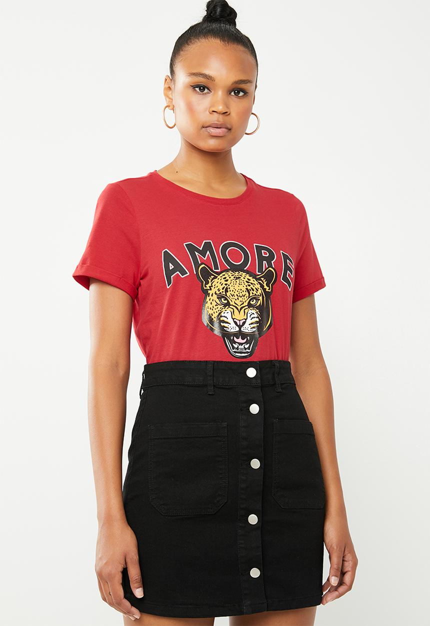 Vero Moda - Wild merci t-shirt - red
