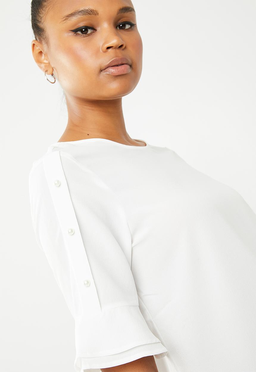 Vero Moda - Elisa pearl blouse - white