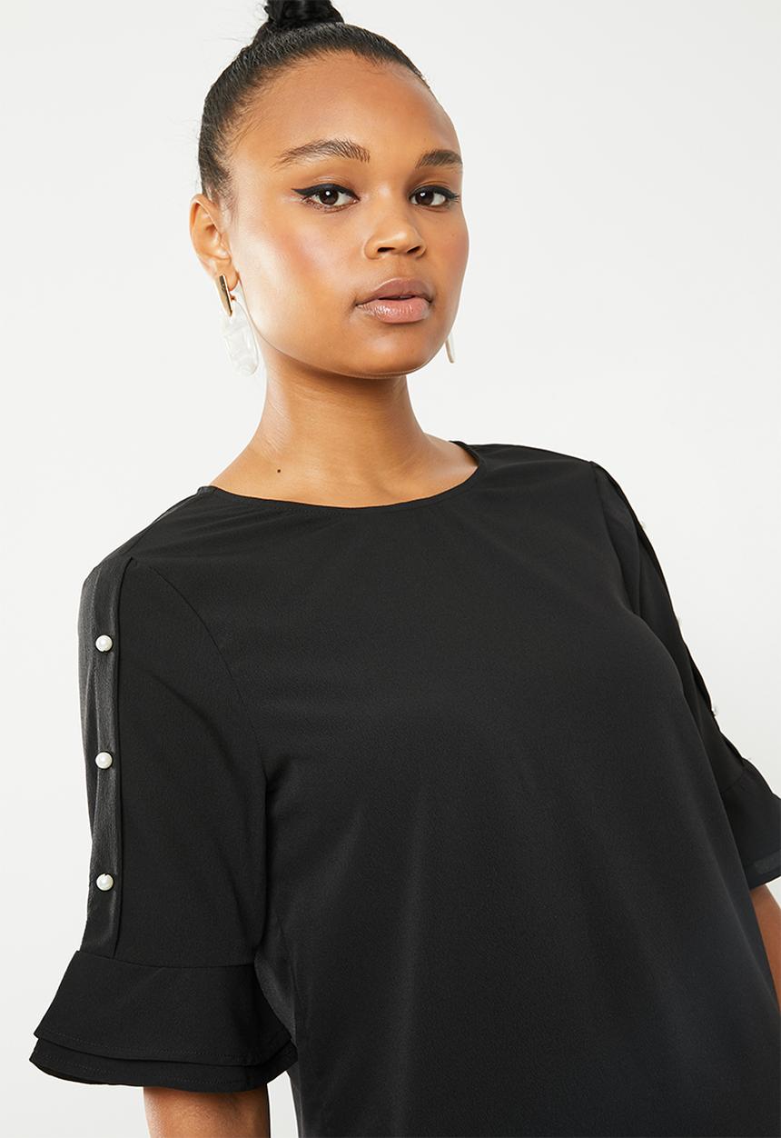 Vero Moda - Elisa pearl blouse - black