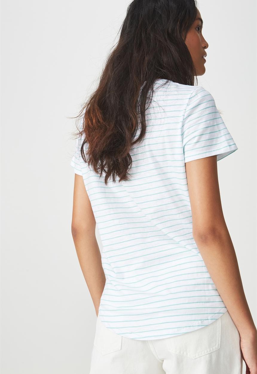 Cotton On - The crew T-shirt - white & green 