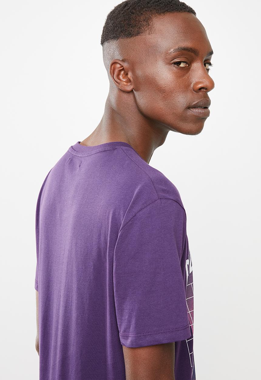 Superbalist - Printed crew neck tee - purple