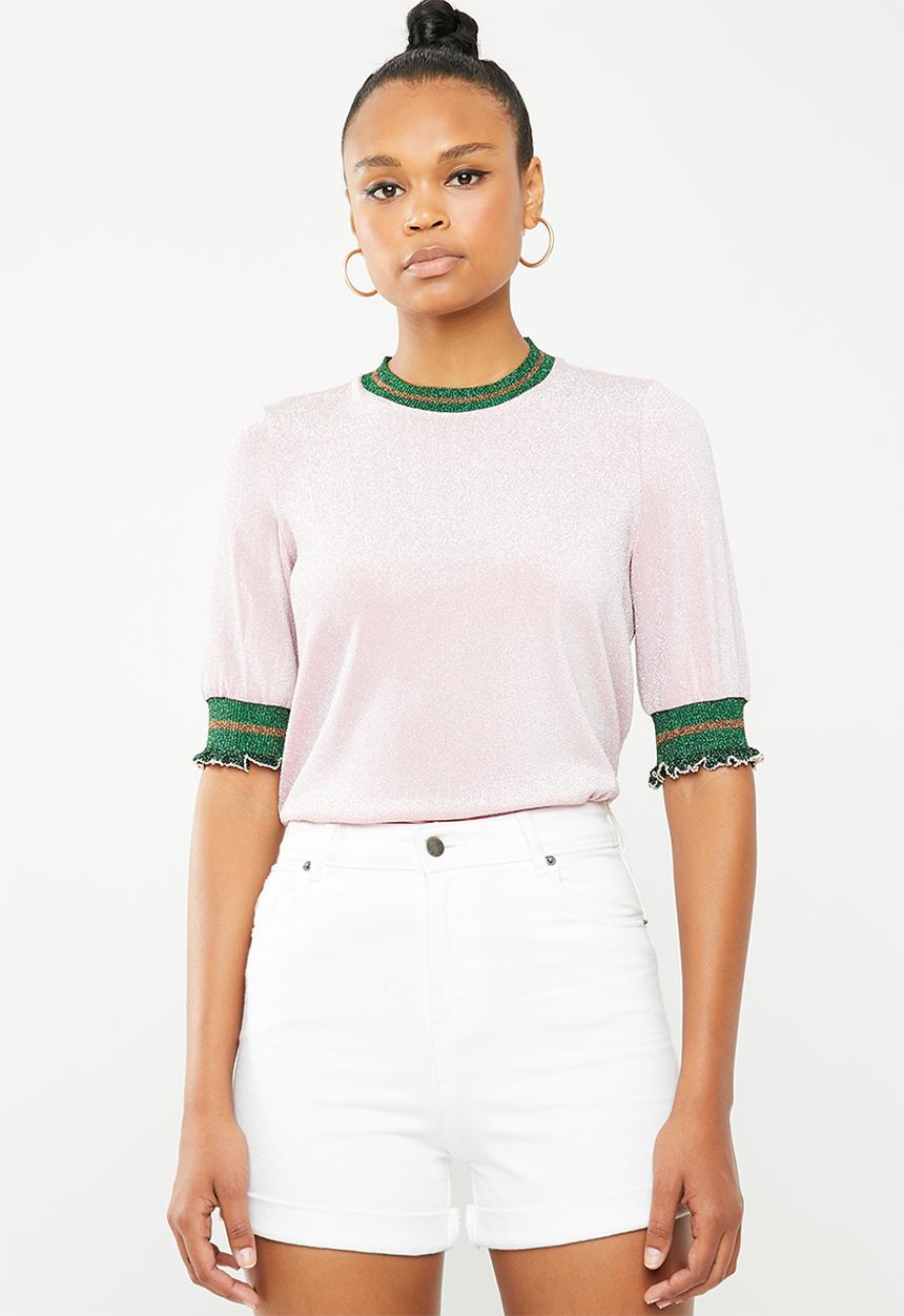 Vero Moda - Sporty glitter 2/4 top - pink