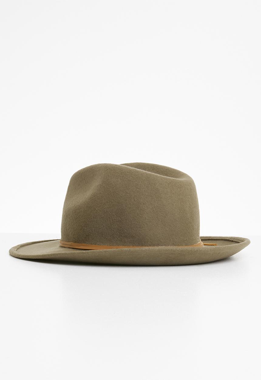 Superbalist - Felt leather trim fedora - green