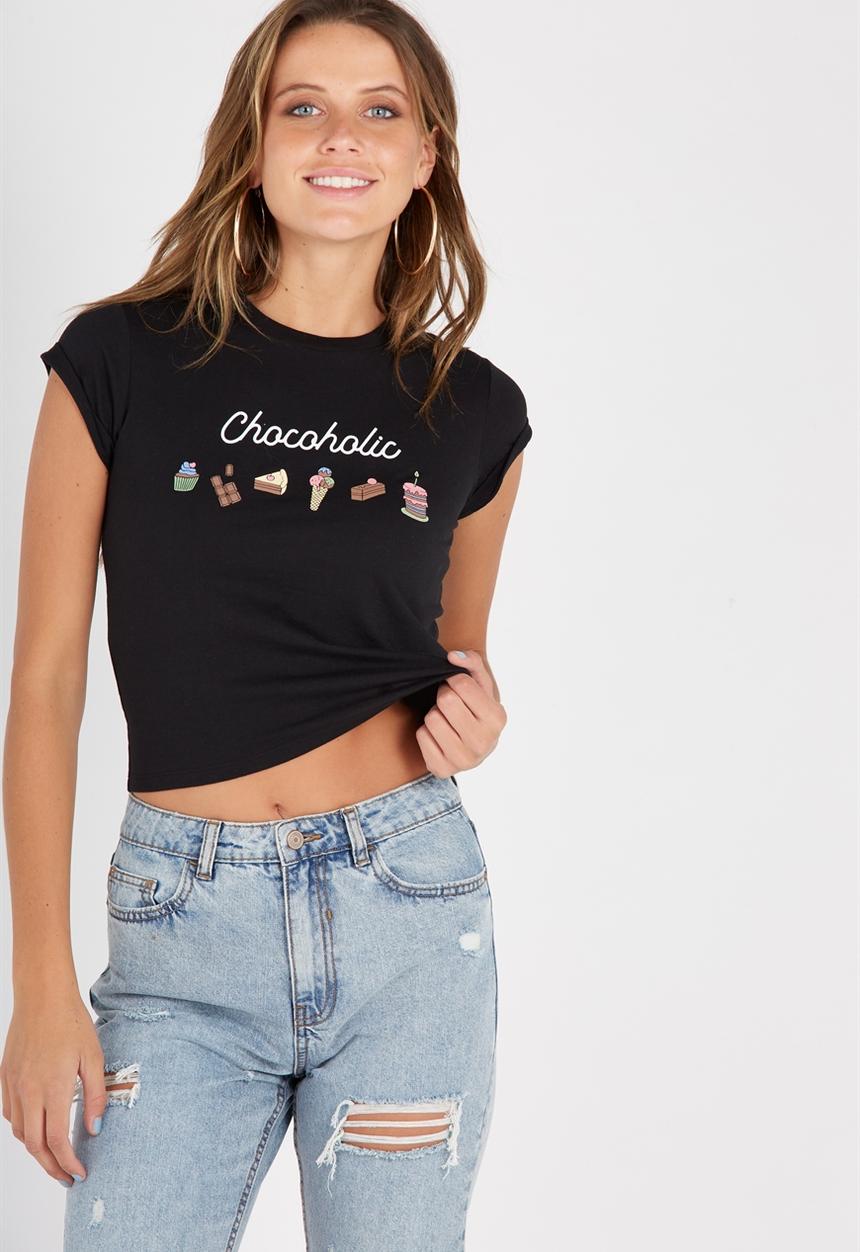 Supré  - Scratch & sniff printed tee - black