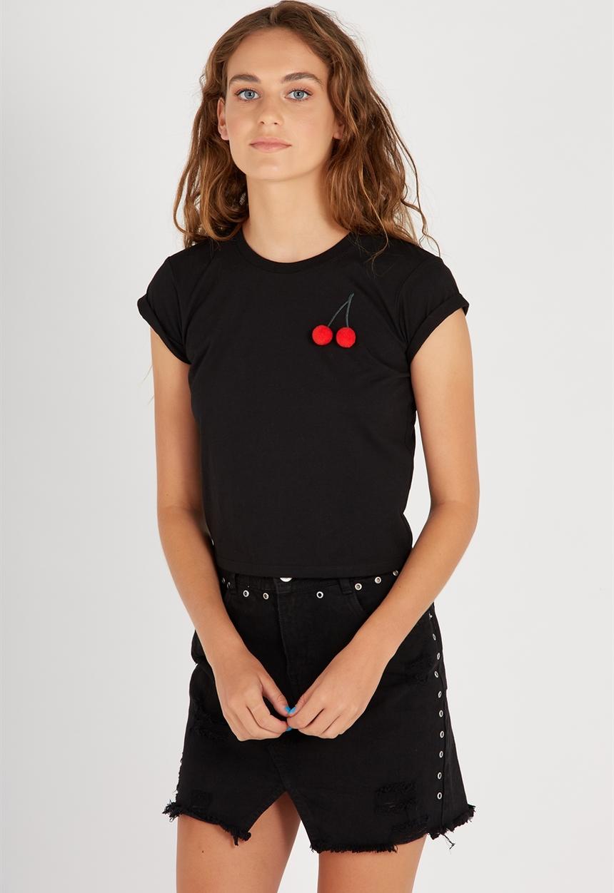 Supré  - Printed baby tee - black