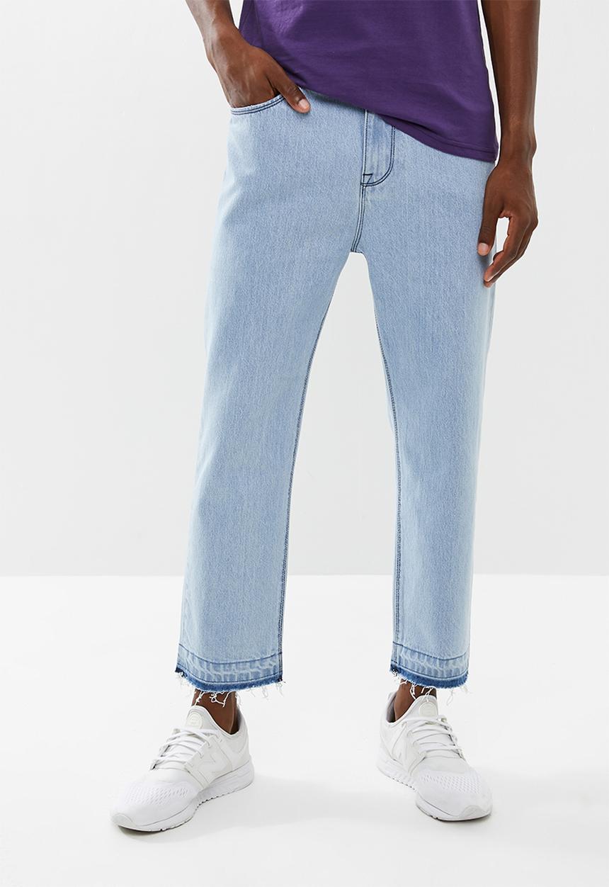 Superbalist - Cropped regular tapered released hem jeans - blue