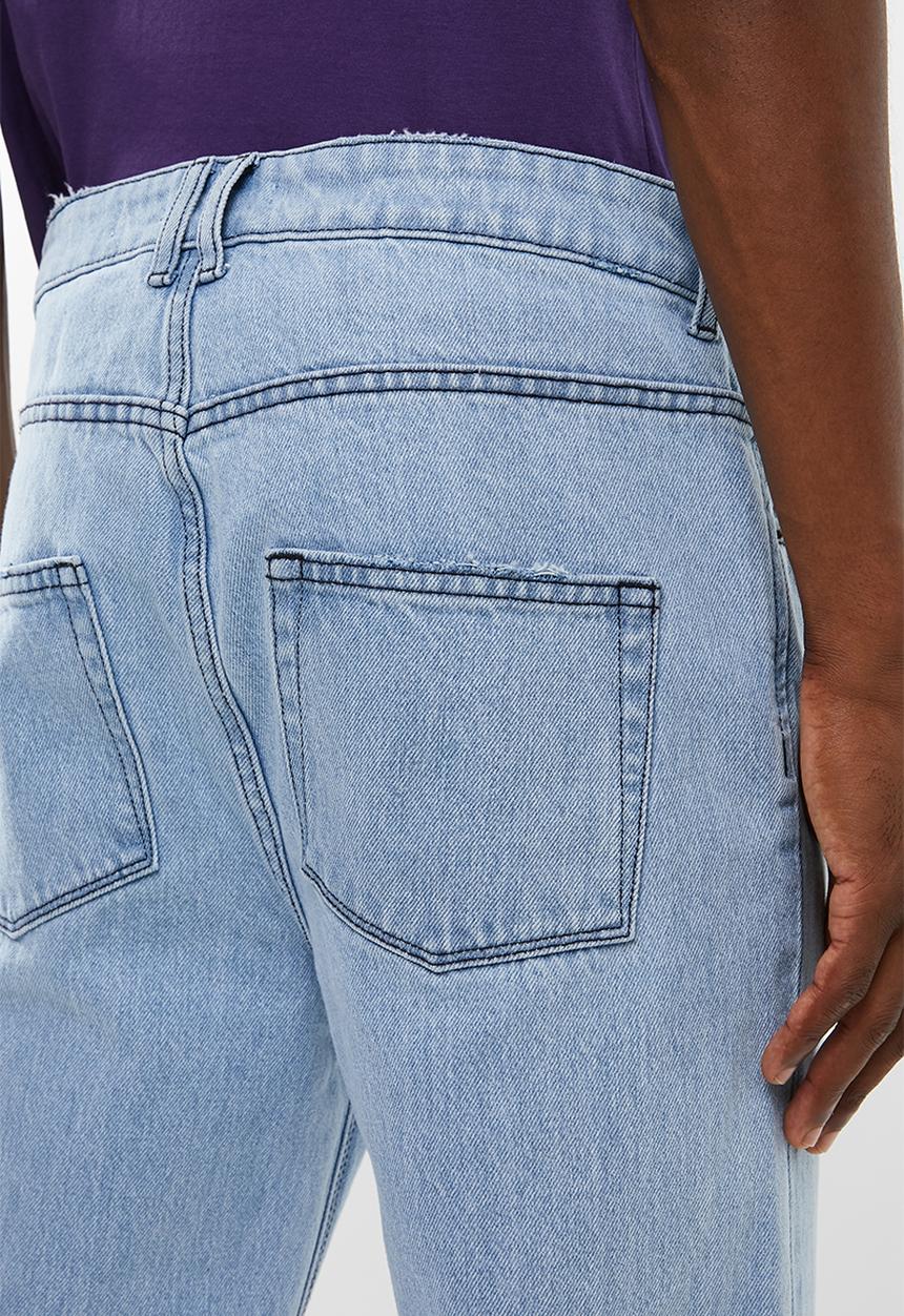 Superbalist - Cropped regular tapered released hem jeans - blue