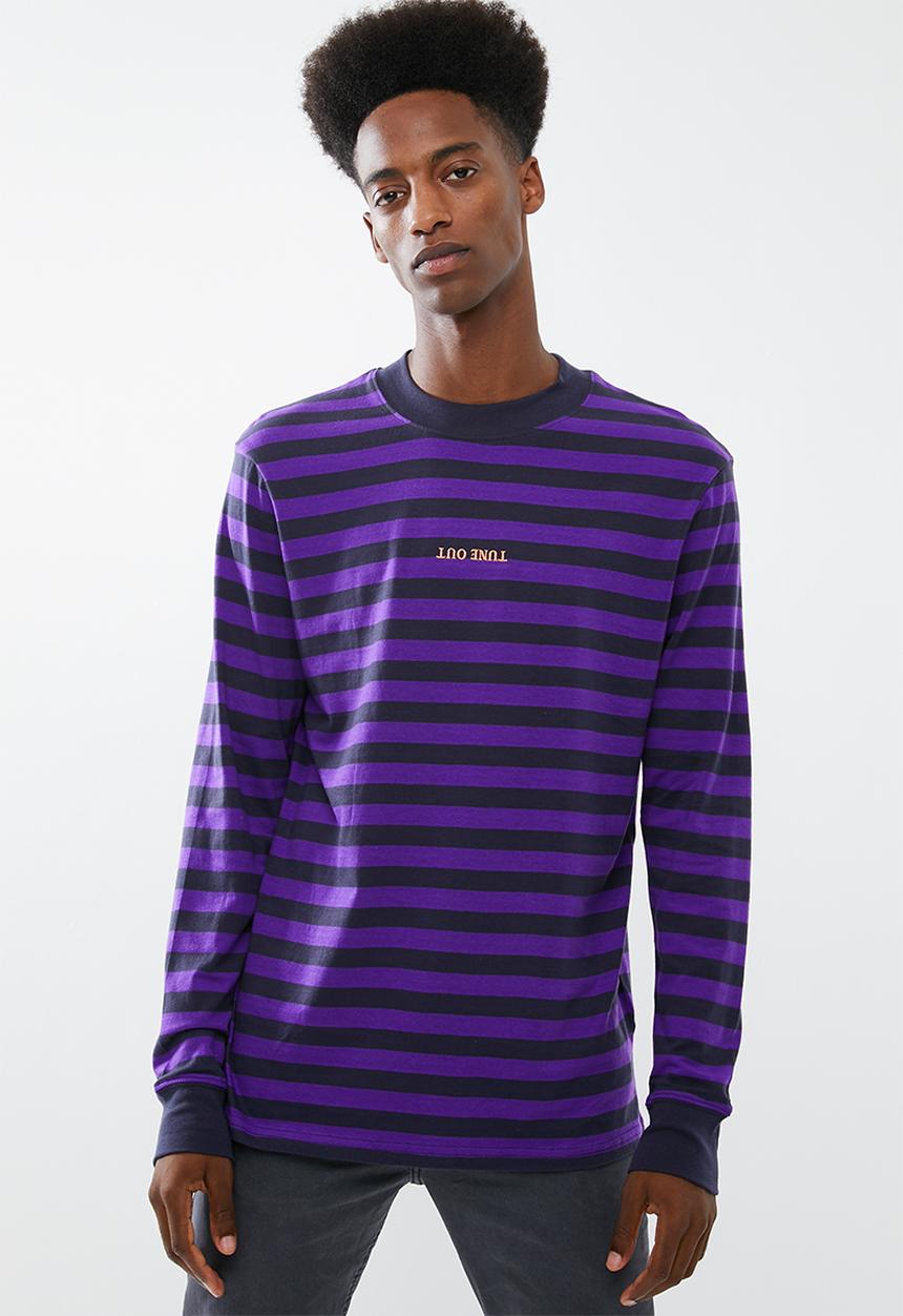 Cotton On - Tbar long sleeve tee - navy & purple 