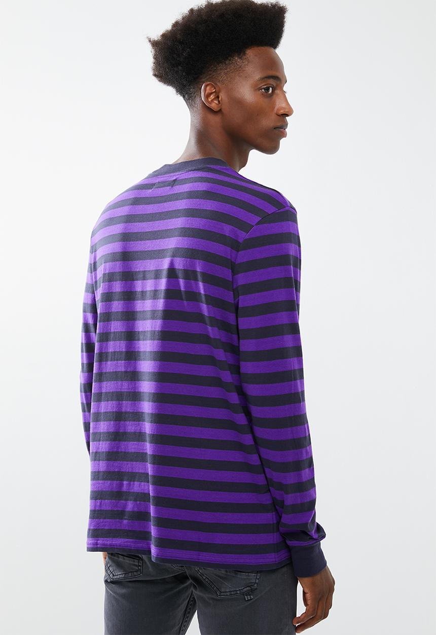 Cotton On - Tbar long sleeve tee - navy & purple 