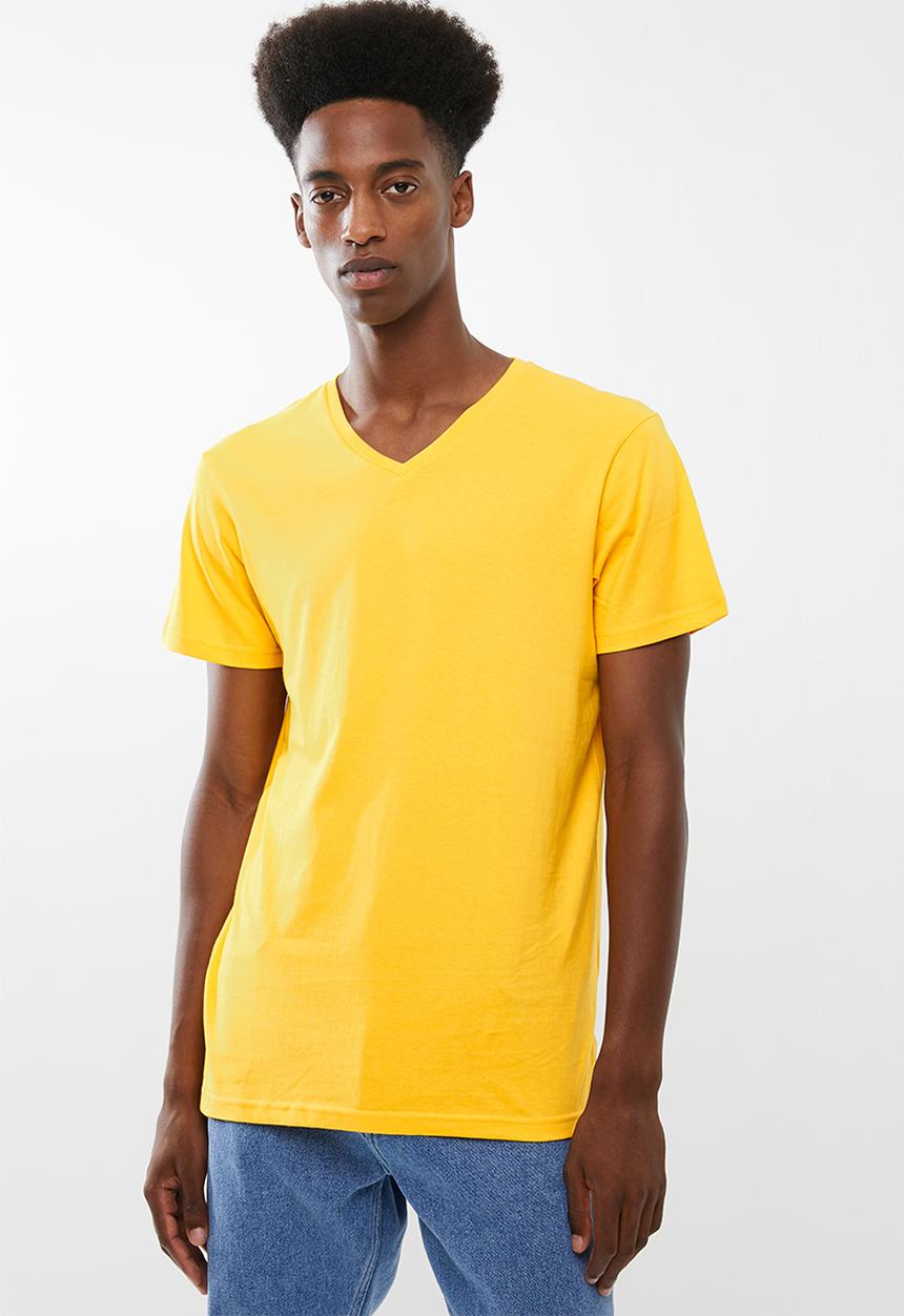 Cotton On - Essential v-neck tee - yellow