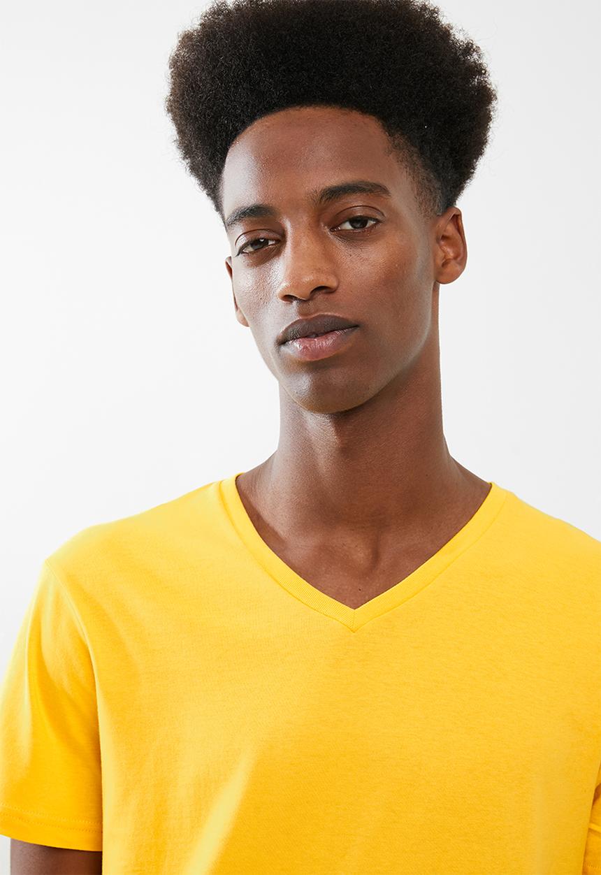 Cotton On - Essential v-neck tee - yellow