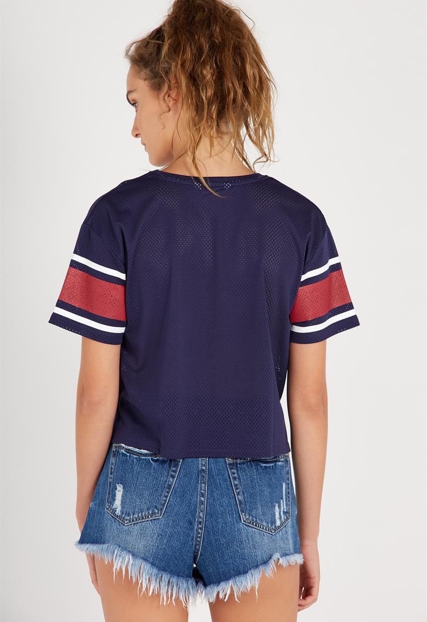 Supré  - Active mesh boxy tee - navy 