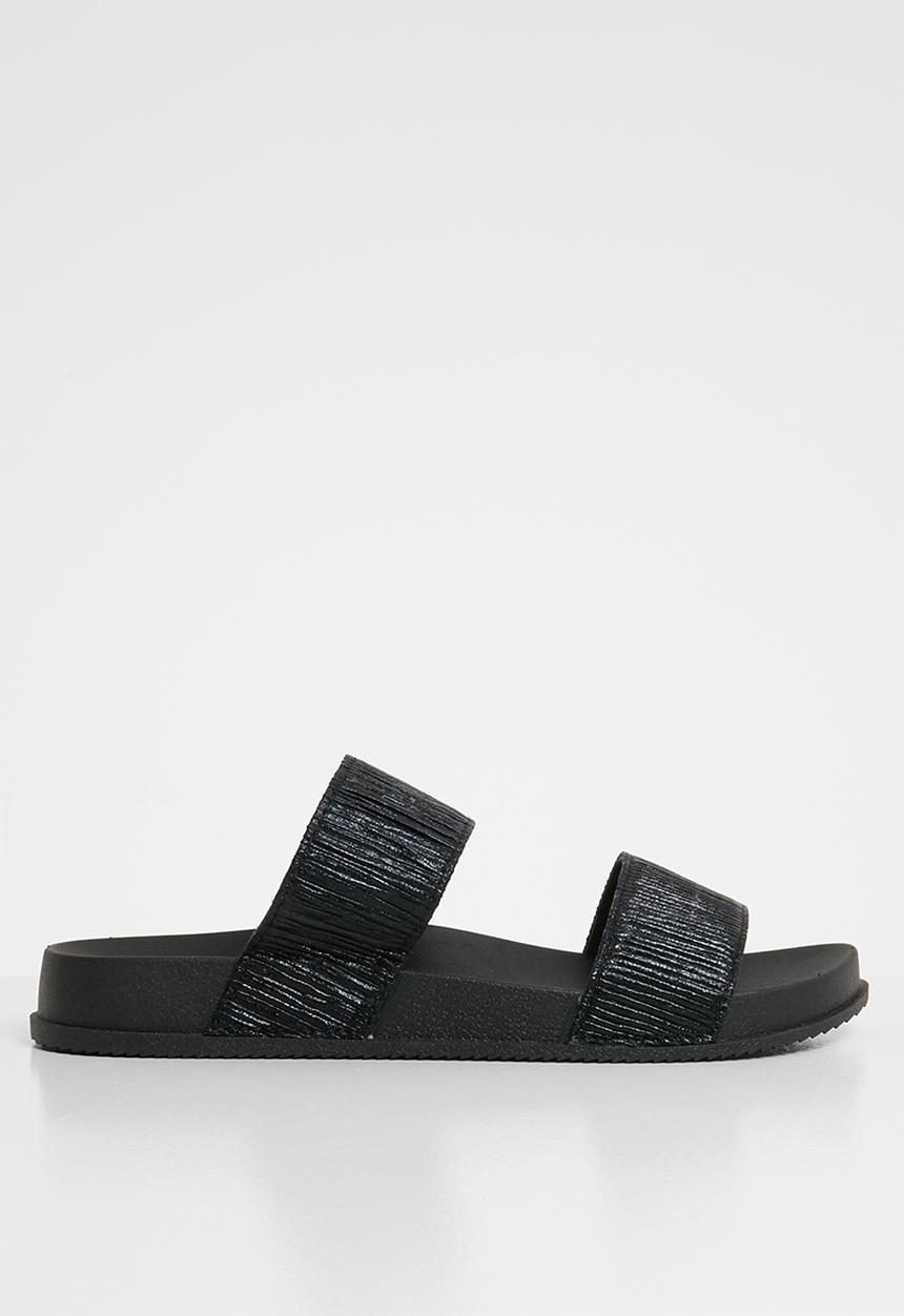 Cotton On - Baillie double strap slide - black 