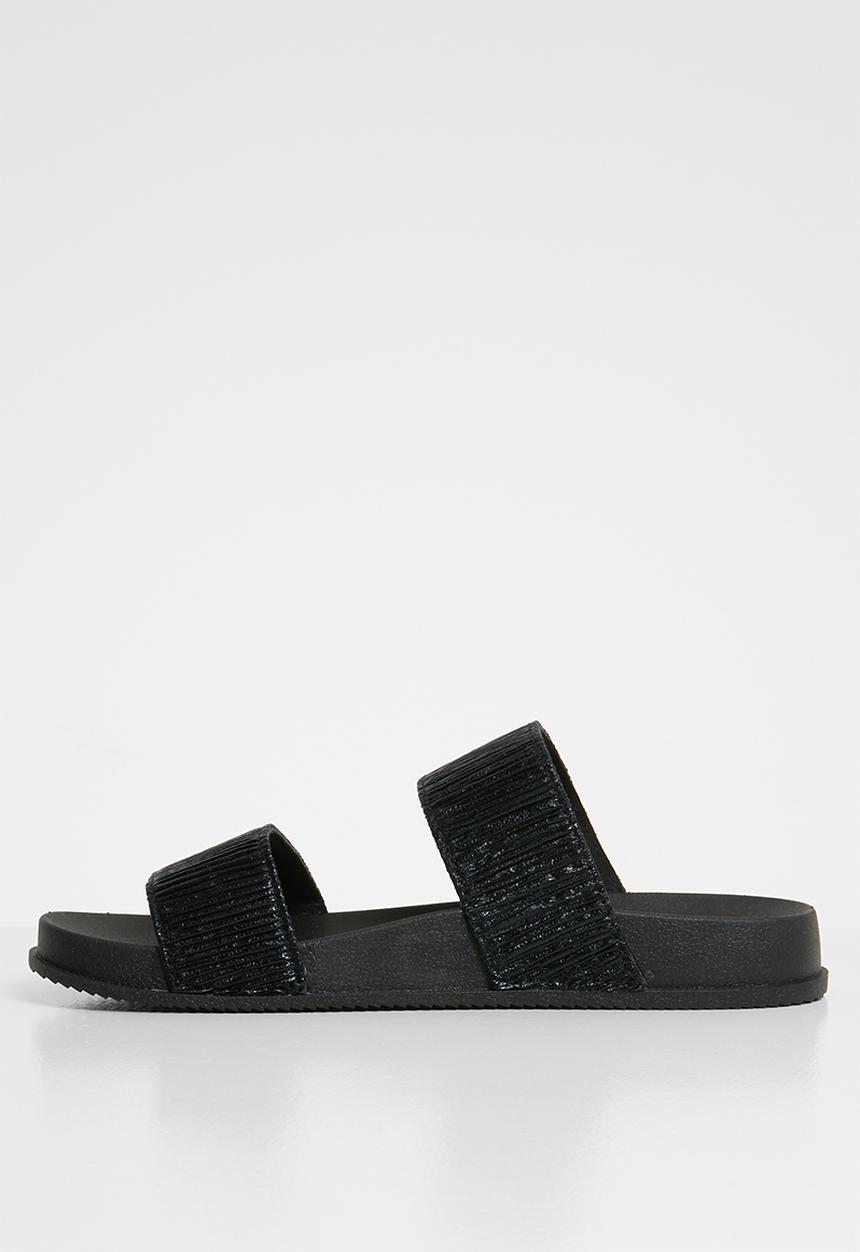 Cotton On - Baillie double strap slide - black 