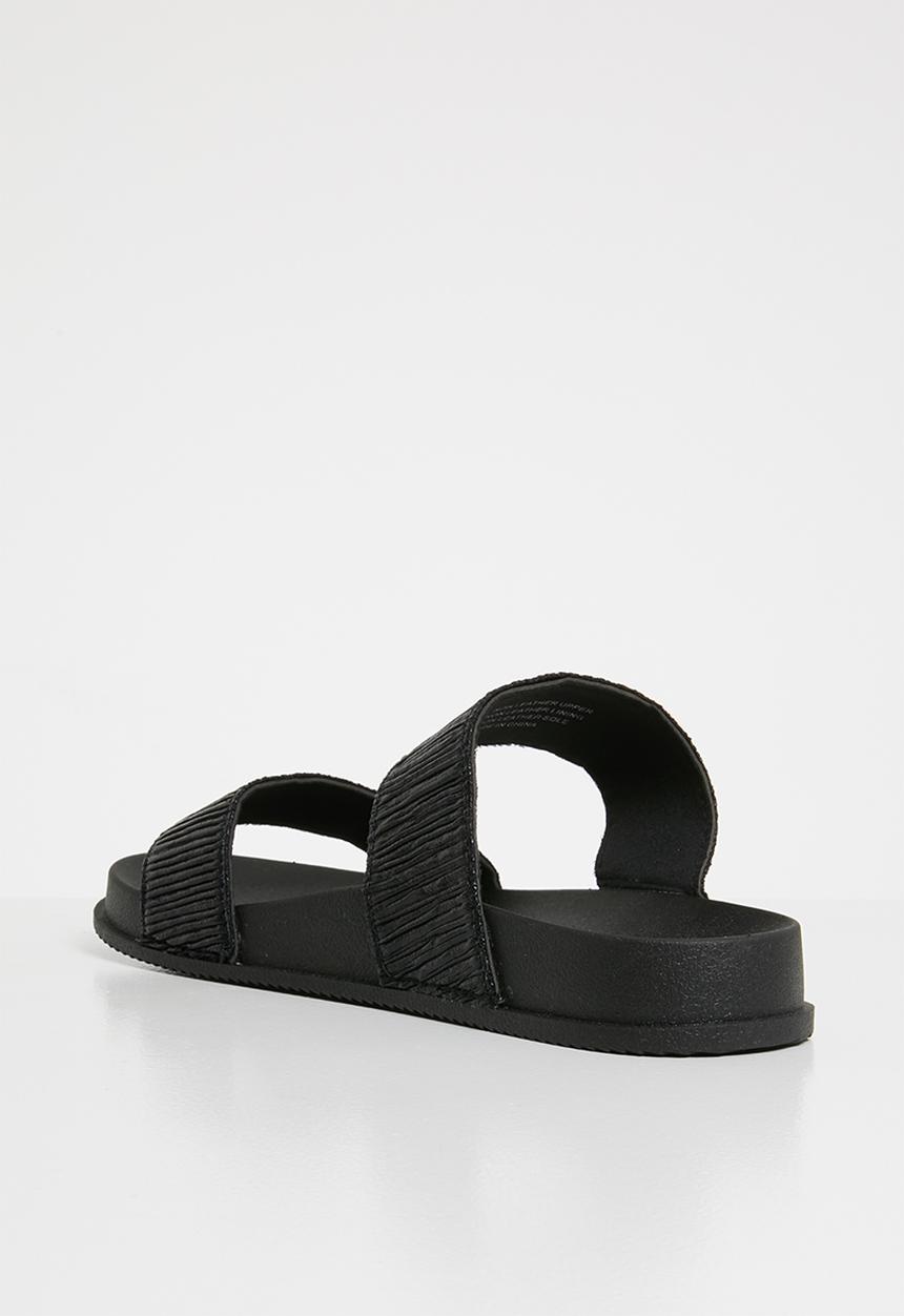 Cotton On - Baillie double strap slide - black 
