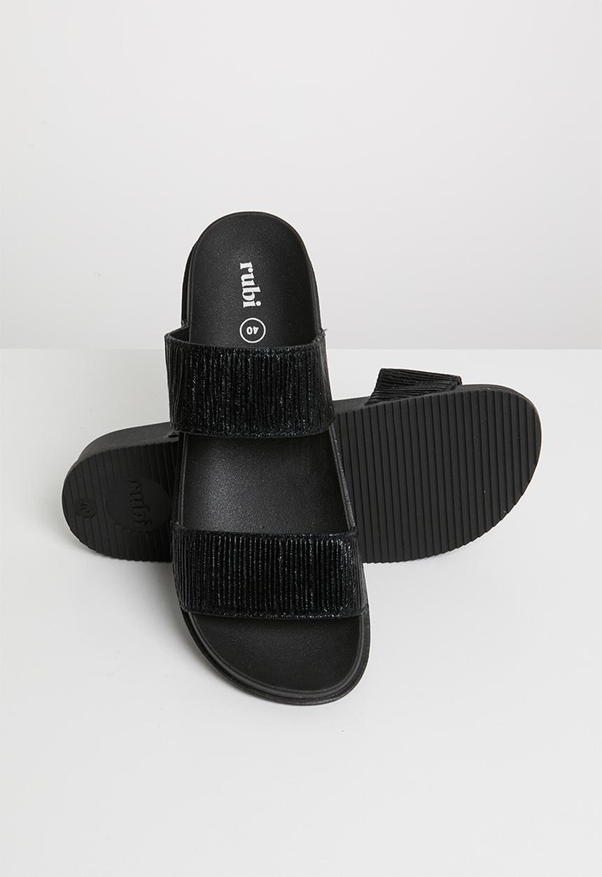 Cotton On - Baillie double strap slide - black 