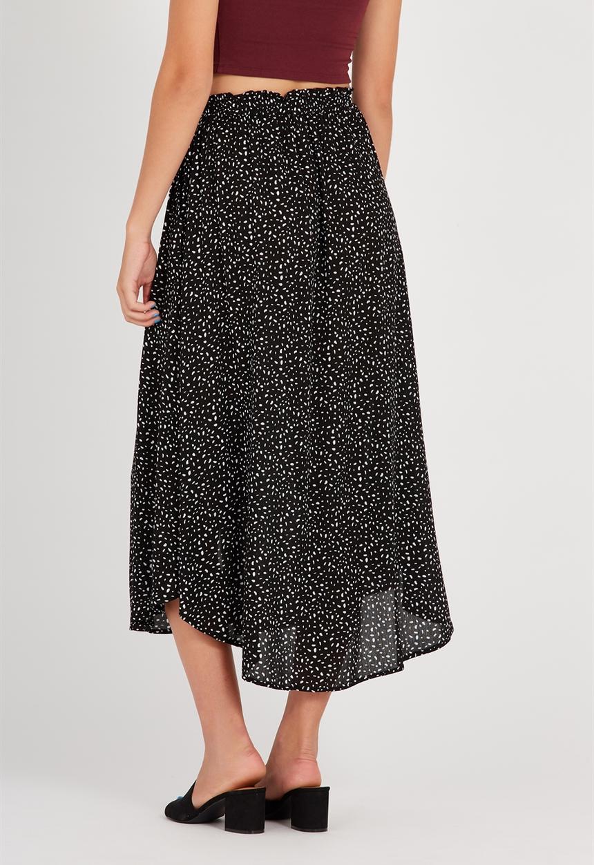 Supré  - Button through maxi skirt - black & white 