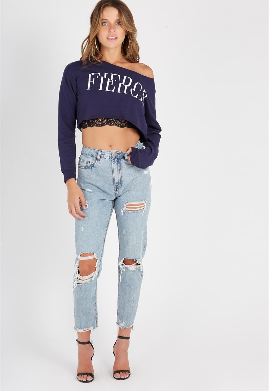 Supré  - Super crop sweat - navy