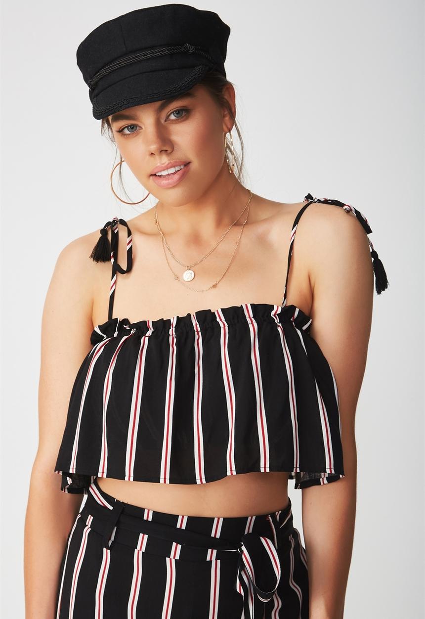 Supré  - Tie shoulder crop top - multi 