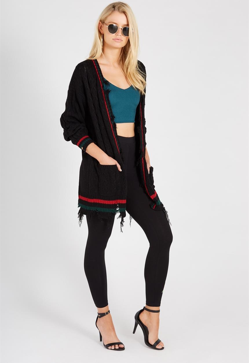 Supré  - Luxe rib crop cami - green rib
