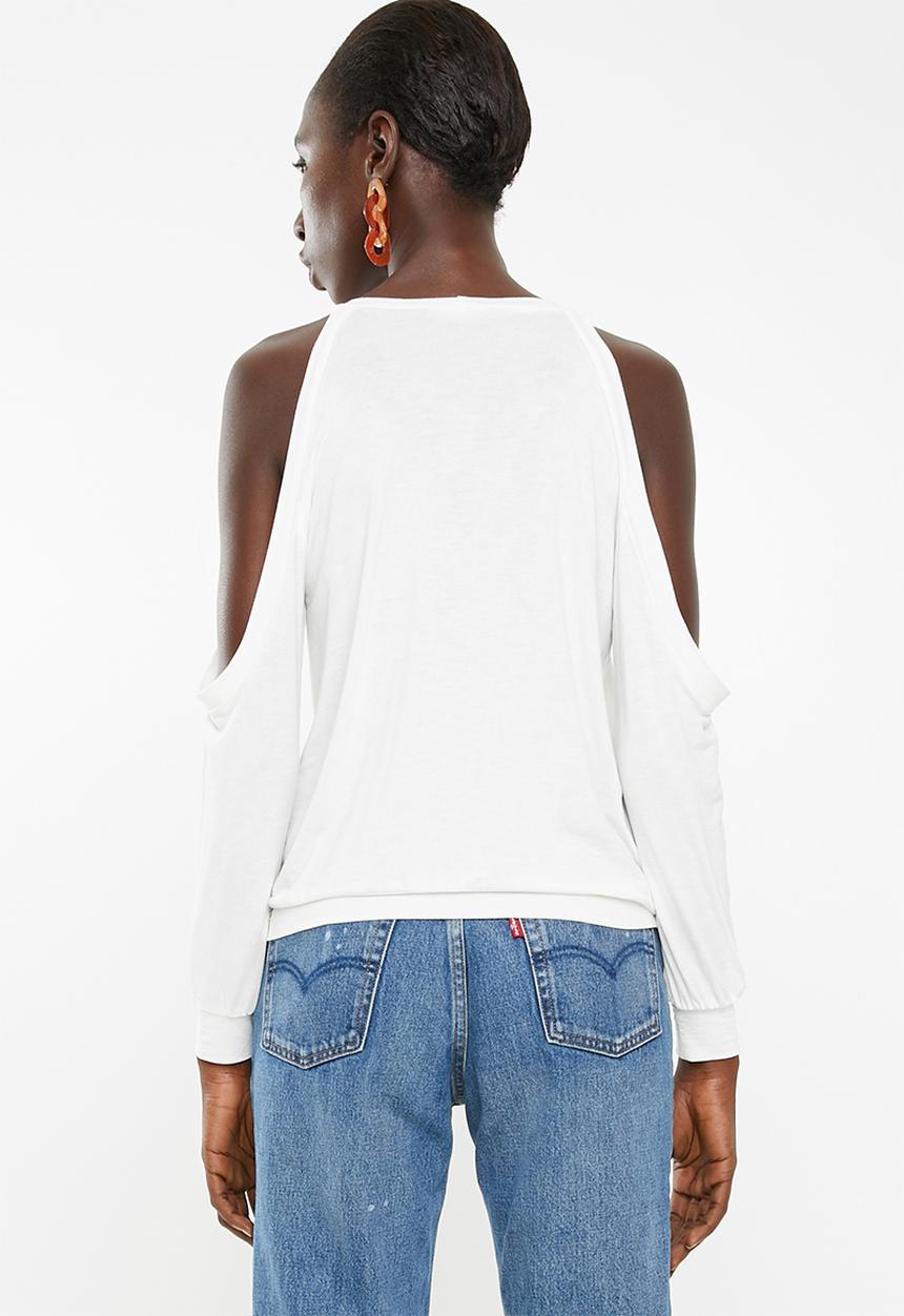 Superbalist - Cold shoulder wrap top - cream
