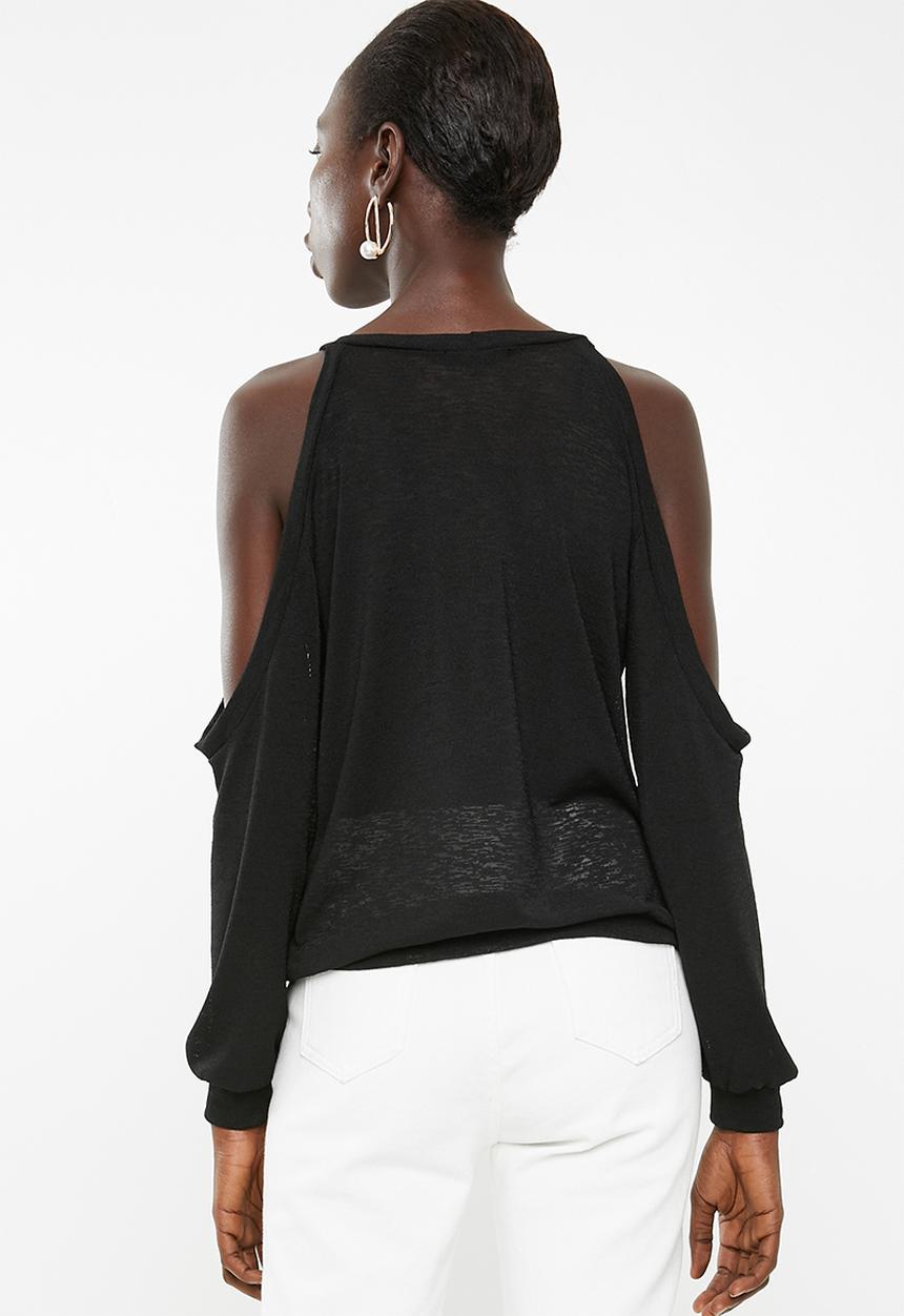 Superbalist - Cold shoulder wrap top - black