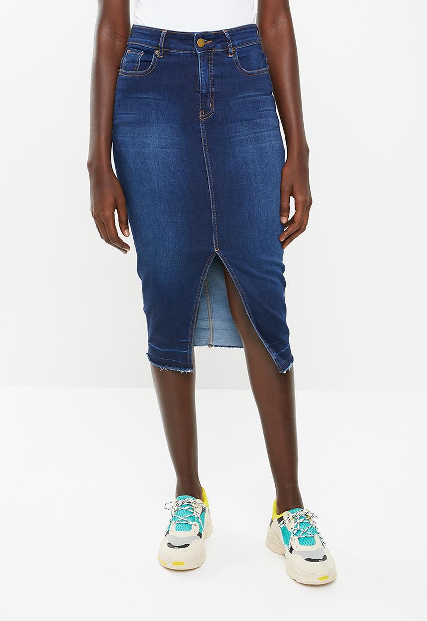 Superbalist - Denim midi bodycon - blue 