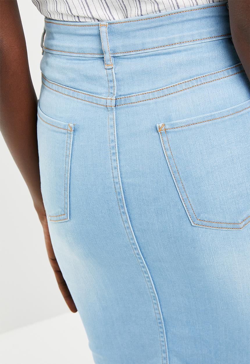 Superbalist - Denim midi bodycon - blue 