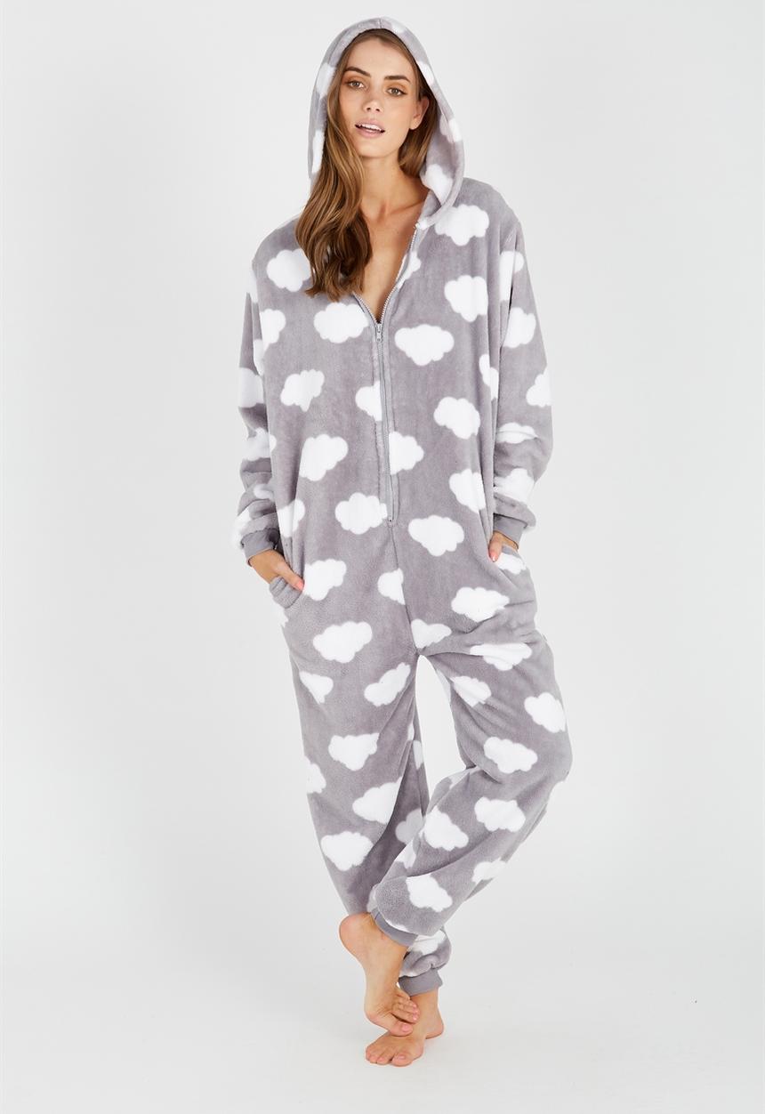 Supré  - Cosy onsie - grey & white