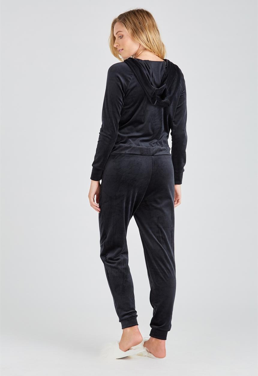 Supré  - Velour onesie - black