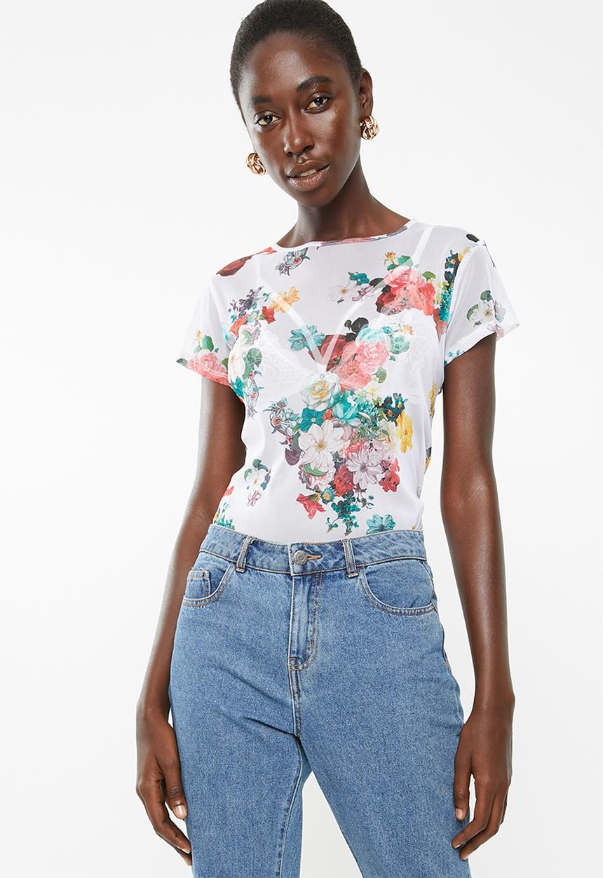 Superbalist - Mesh tee - red floral