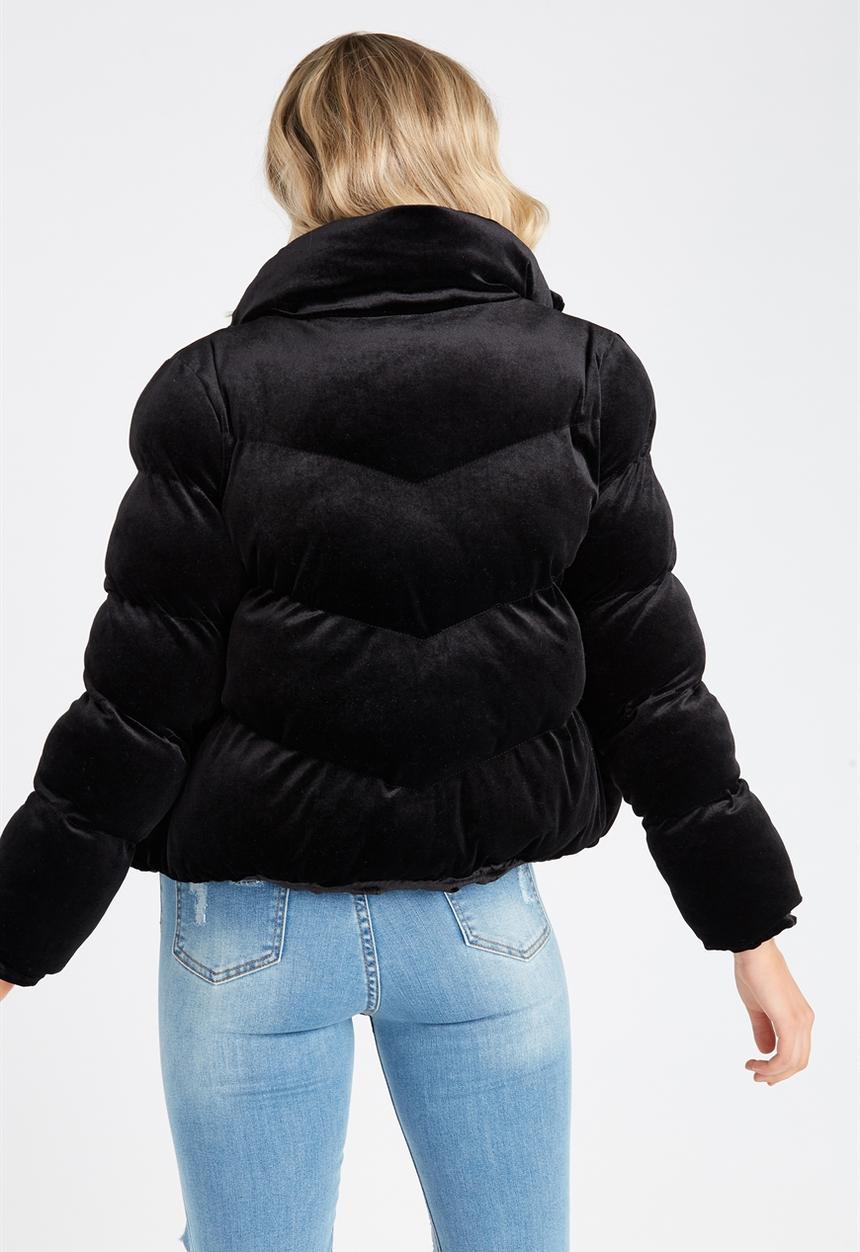 Supré  - Velour puffa - black