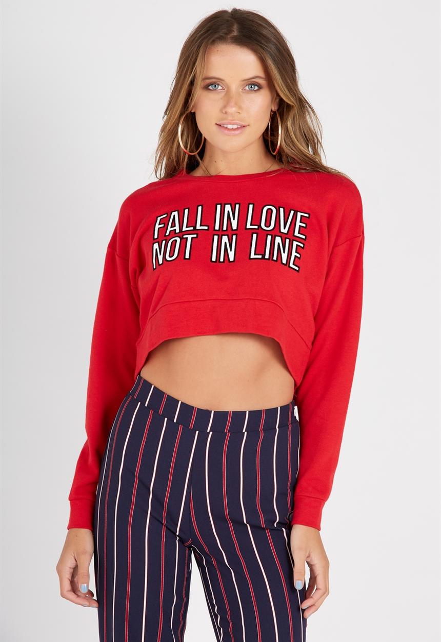 Supré  - Super crop crewneck sweat - red