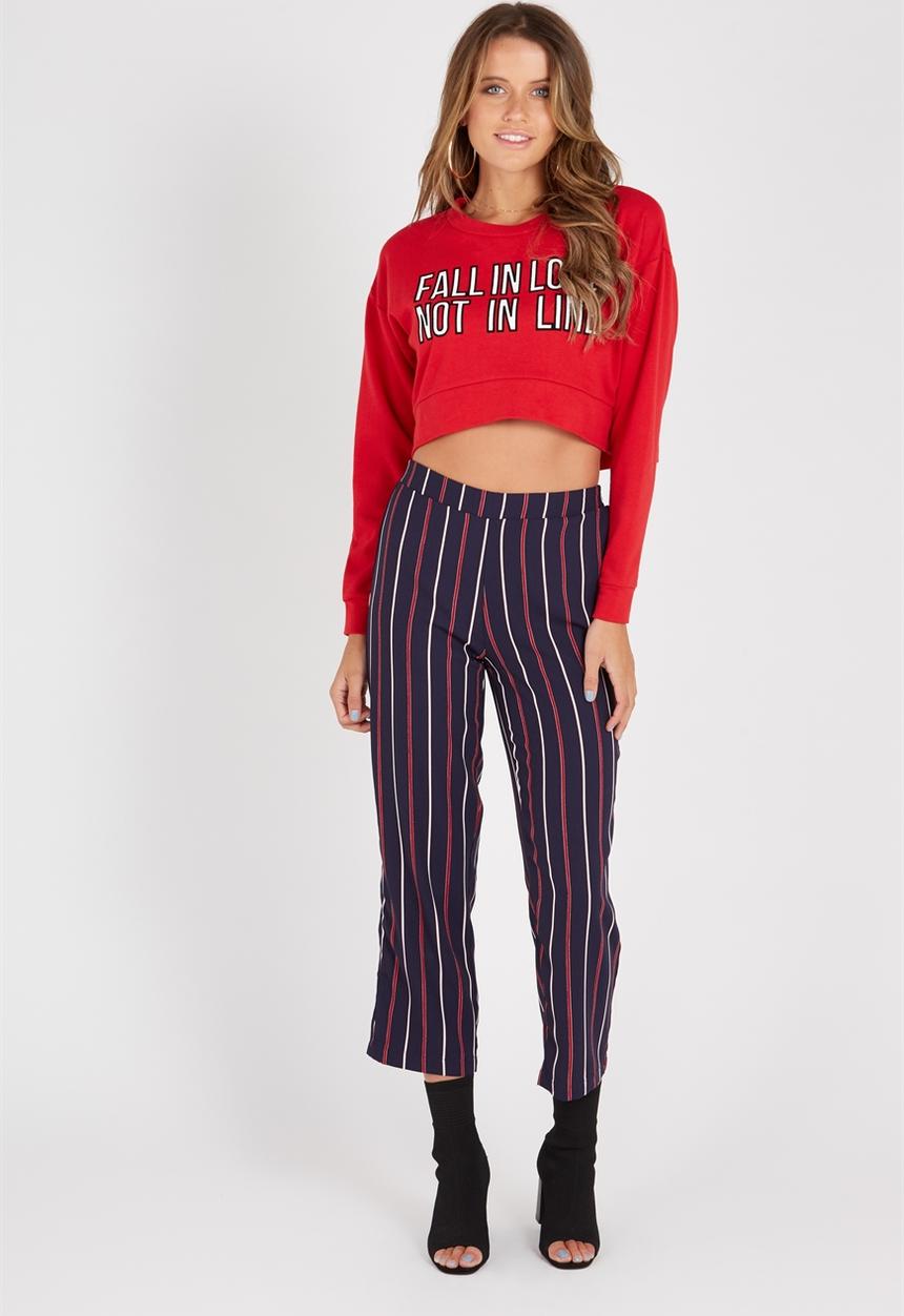 Supré  - Super crop crewneck sweat - red