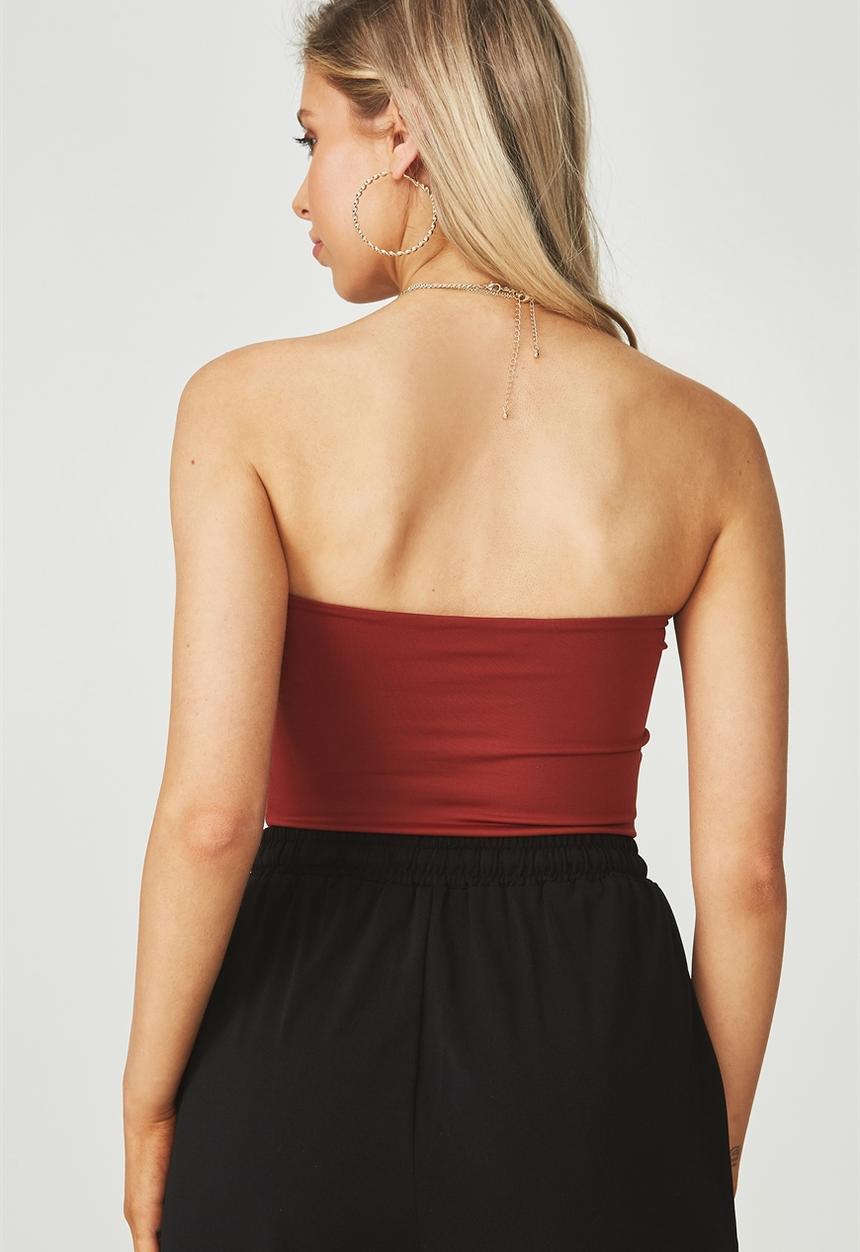Supré  - Luxe strapless crop - burgundy