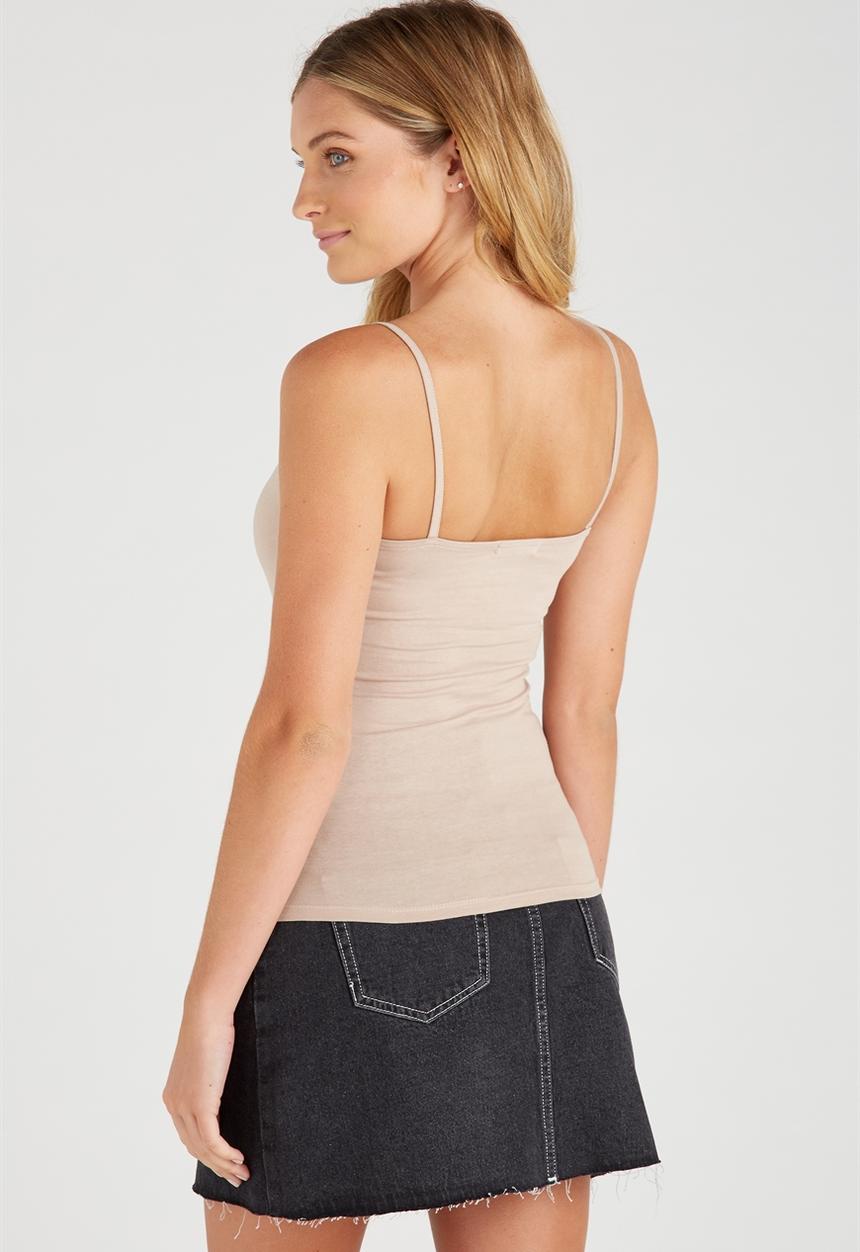 Supré  - Square neck cami - beige