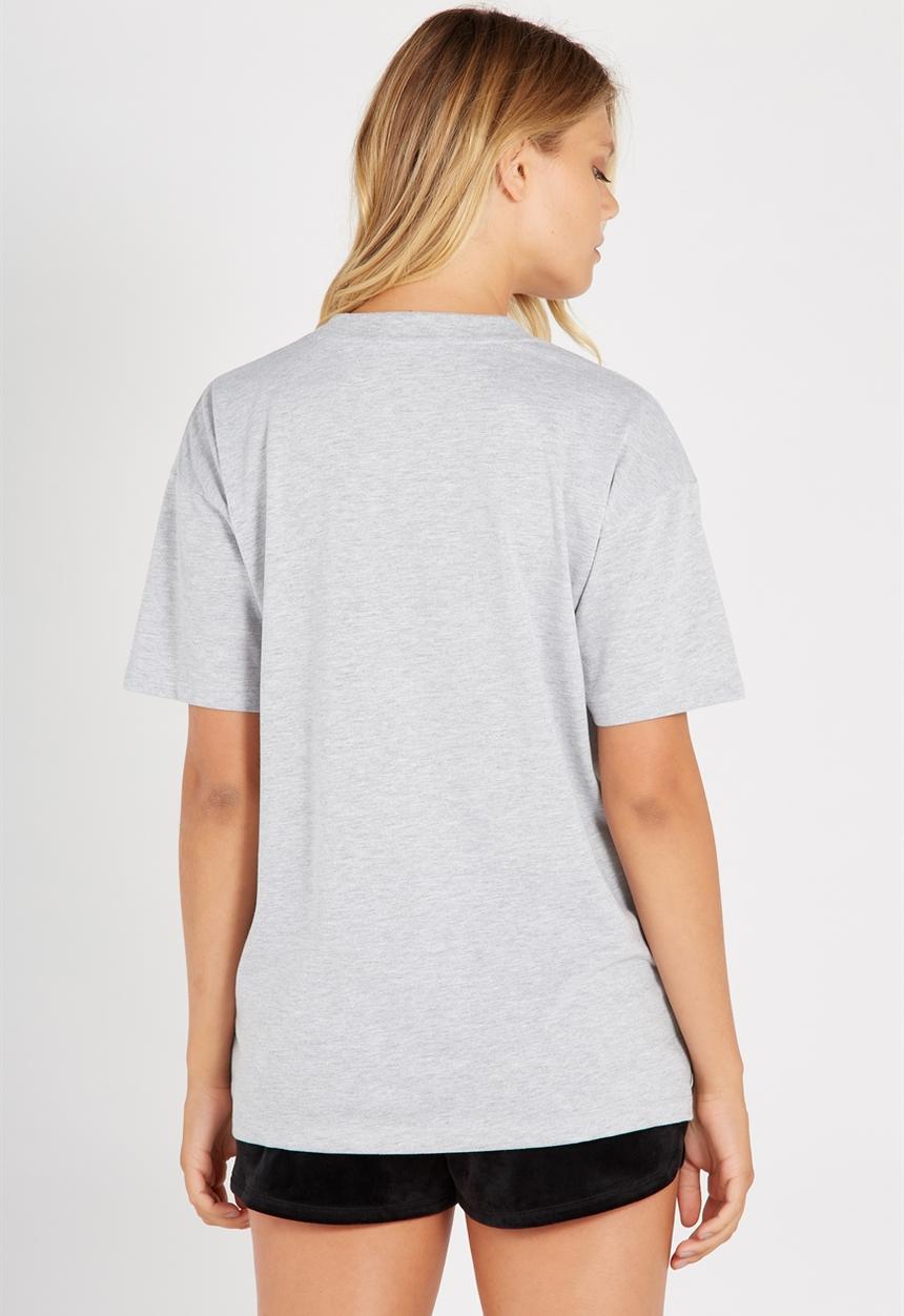Supré  - Printed loose tee  - grey