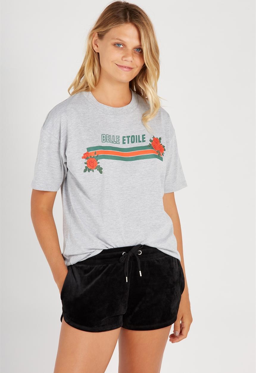 Supré  - Printed loose tee  - grey