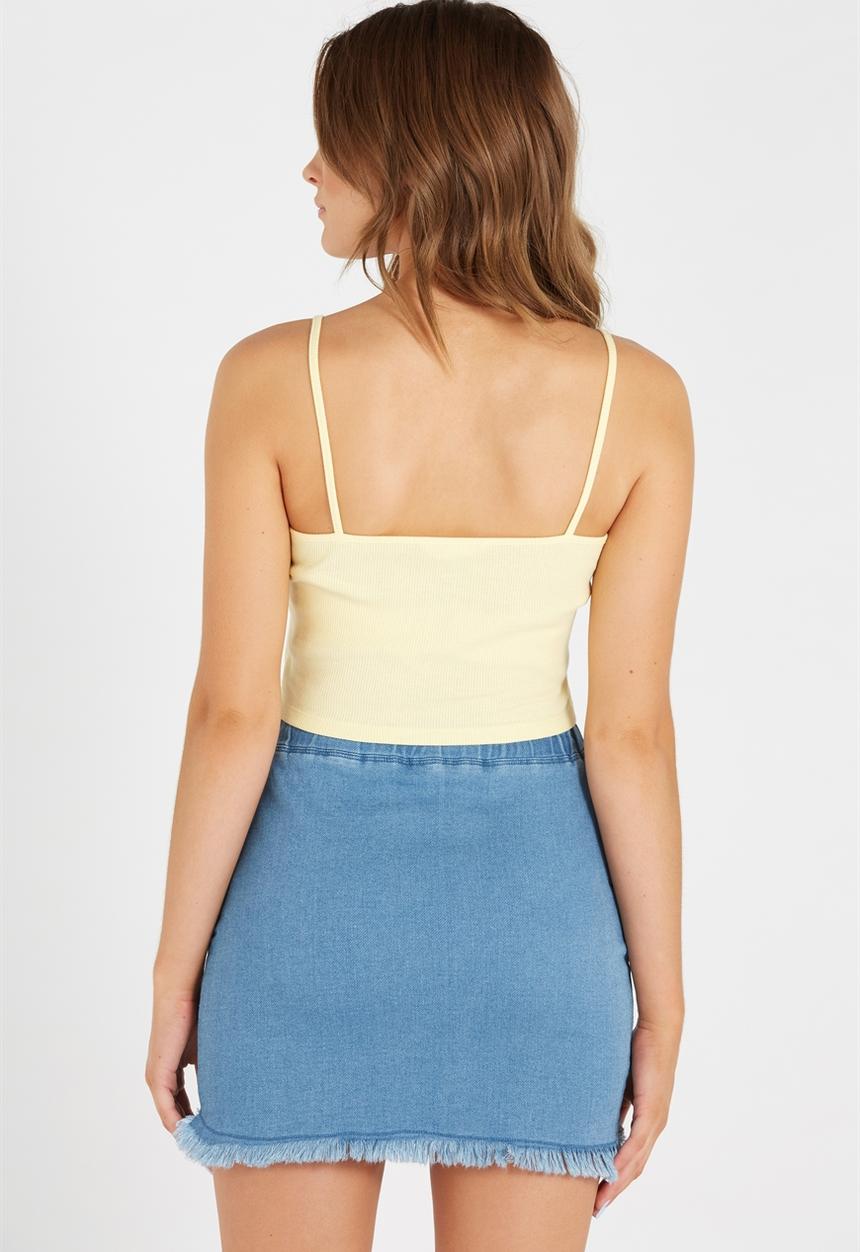 Supré  - Paige crop rib cami - yellow