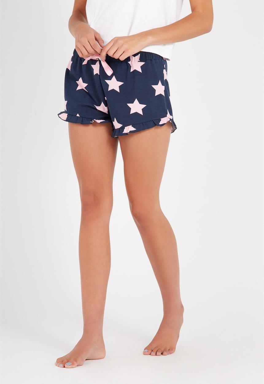 Supré  - Sleep frill shorts - navy