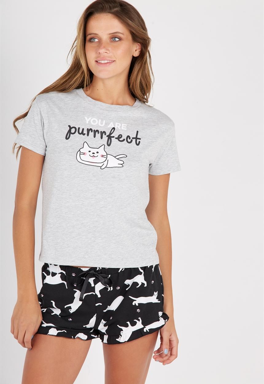 Supré  - Sleep frill shorts - black