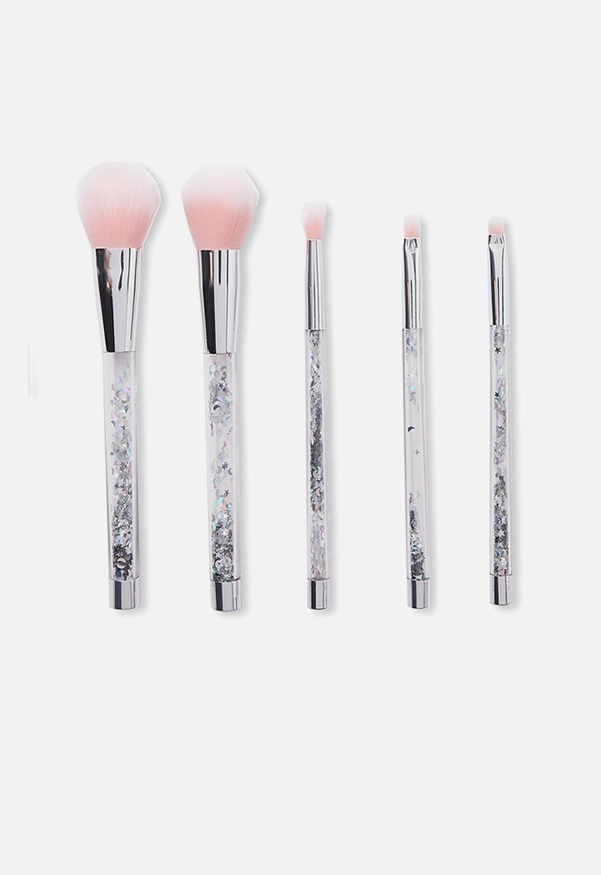 Supré  - Glitter make up brush set - silver