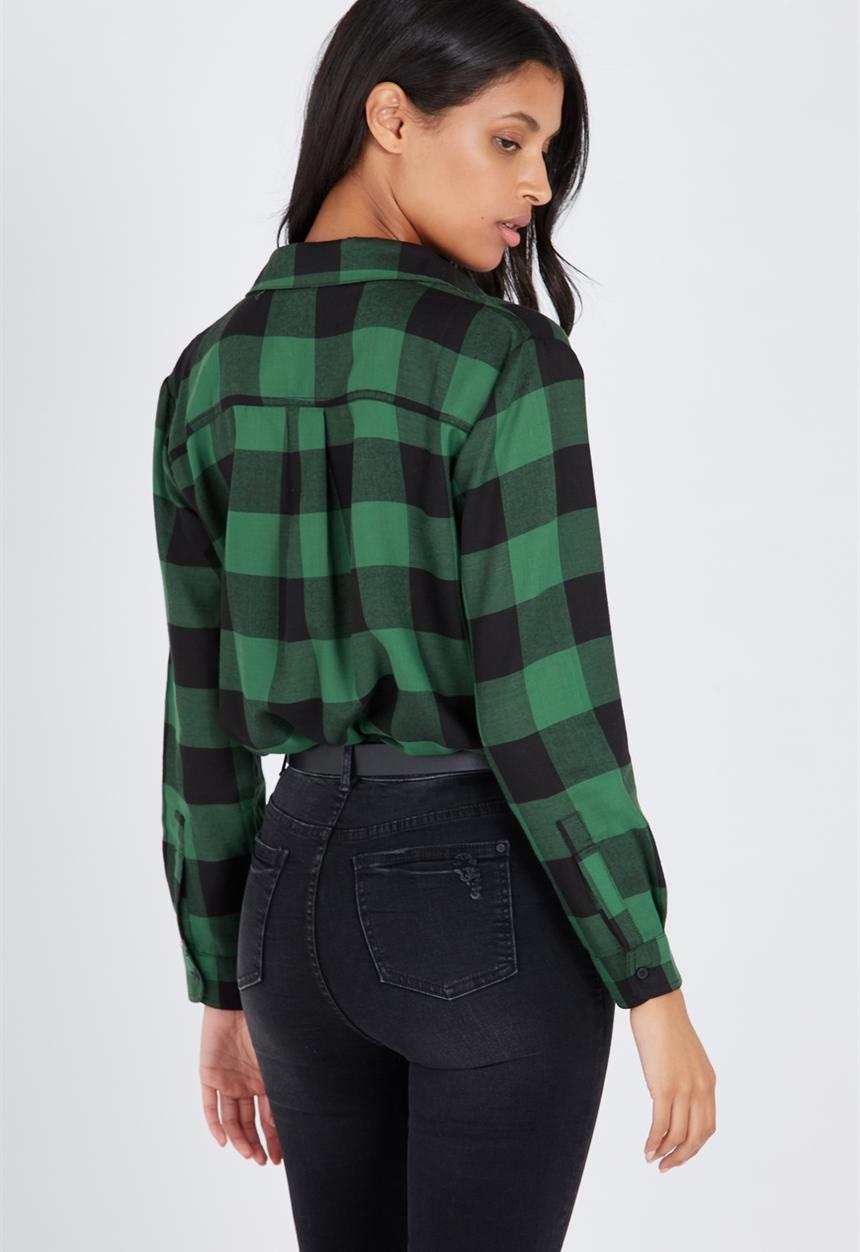 Supré  - Check shirt - green & black