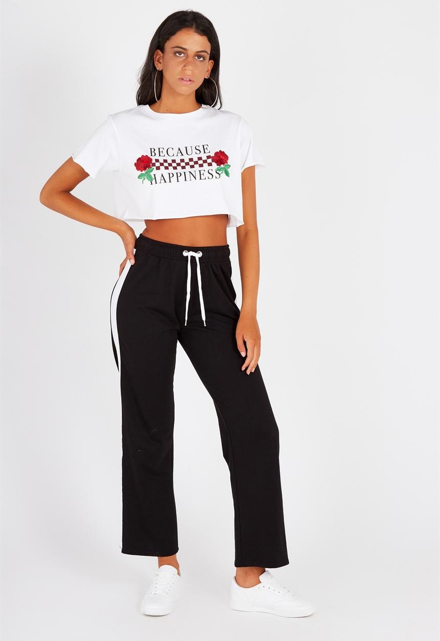 Supré  - Printed super crop tee  - white