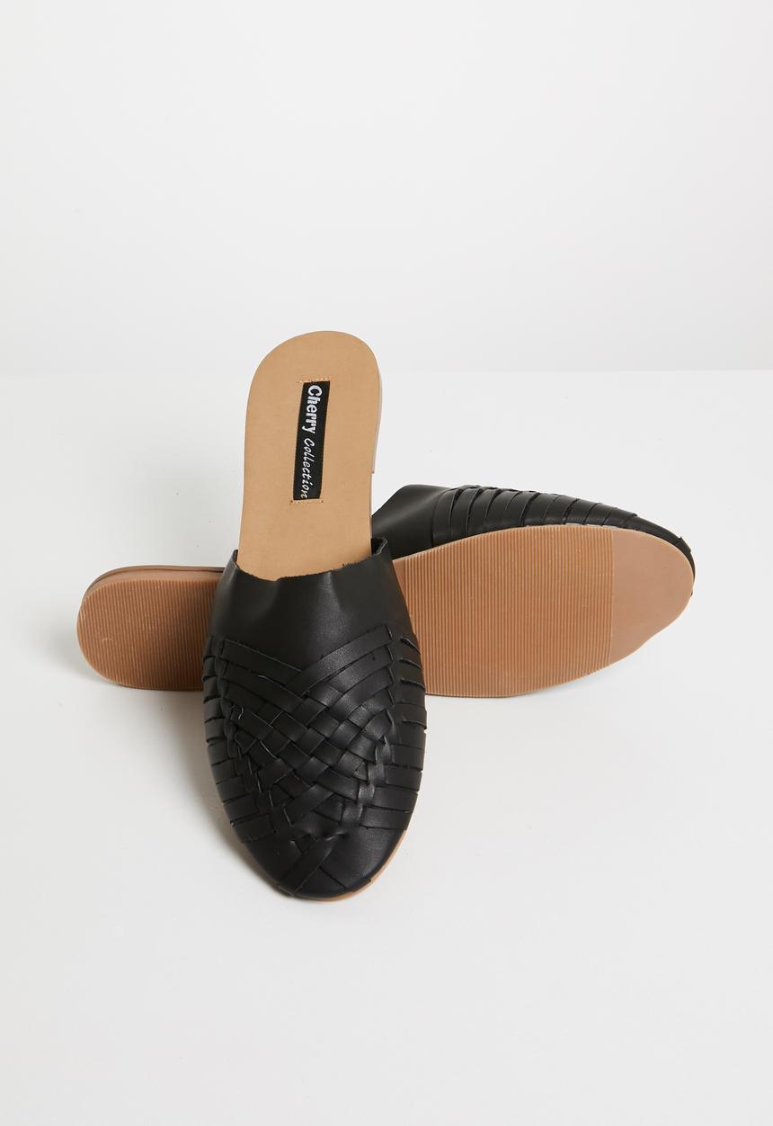 Cherry Collection - Montana woven detail pumps - black