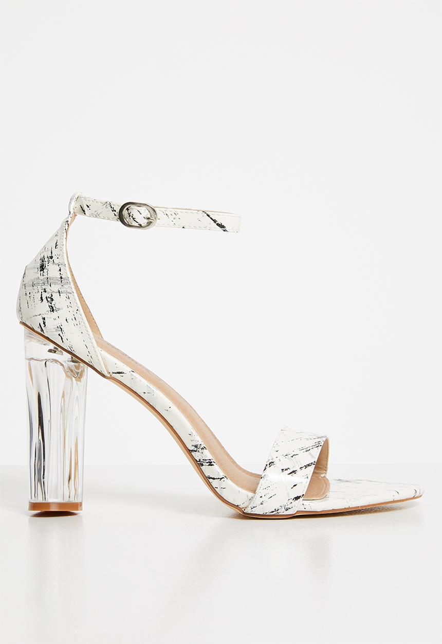 Miss Black - Ronni strappy heels - white