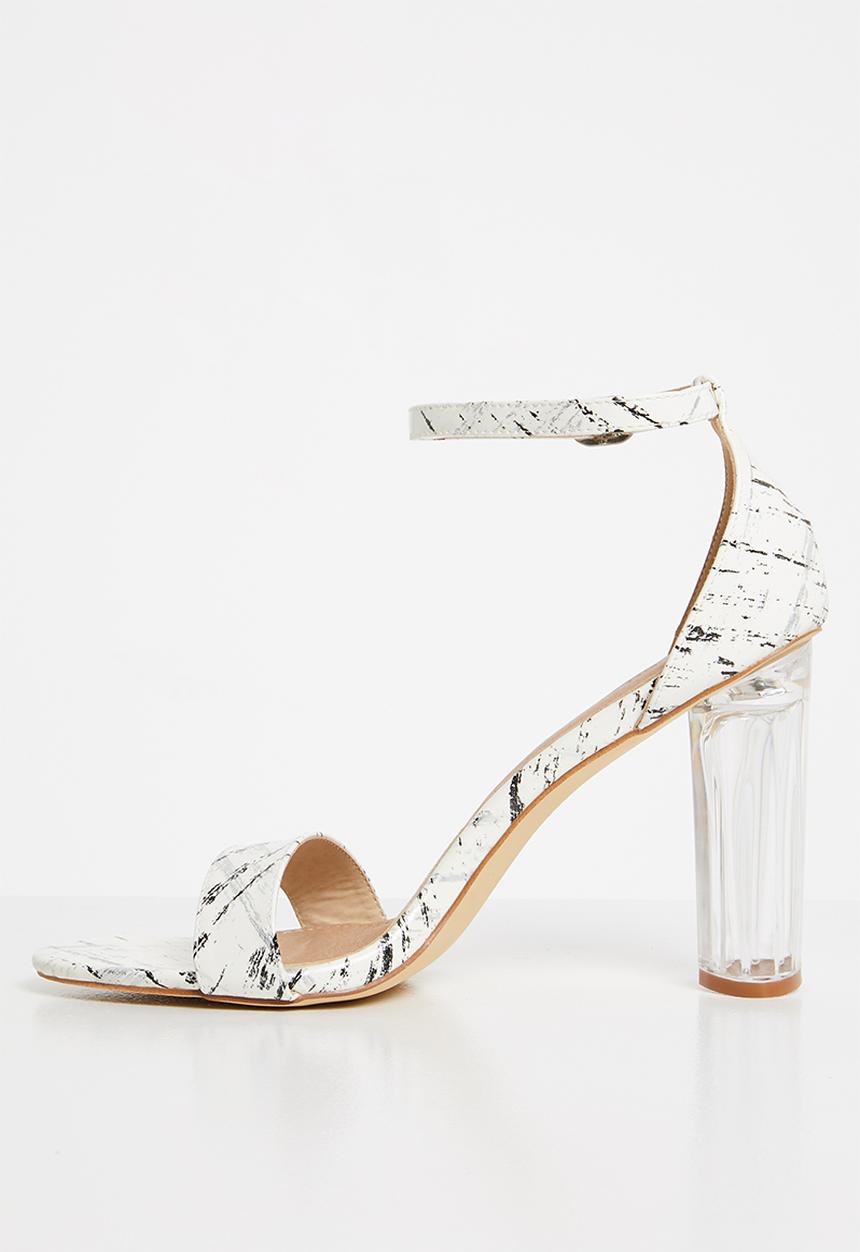 Miss Black - Ronni strappy heels - white