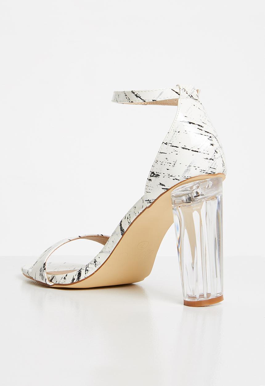 Miss Black - Ronni strappy heels - white