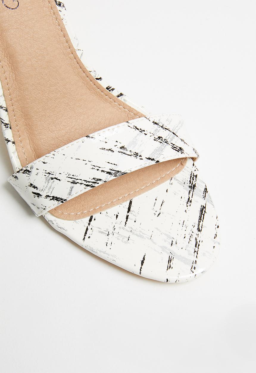 Miss Black - Ronni strappy heels - white